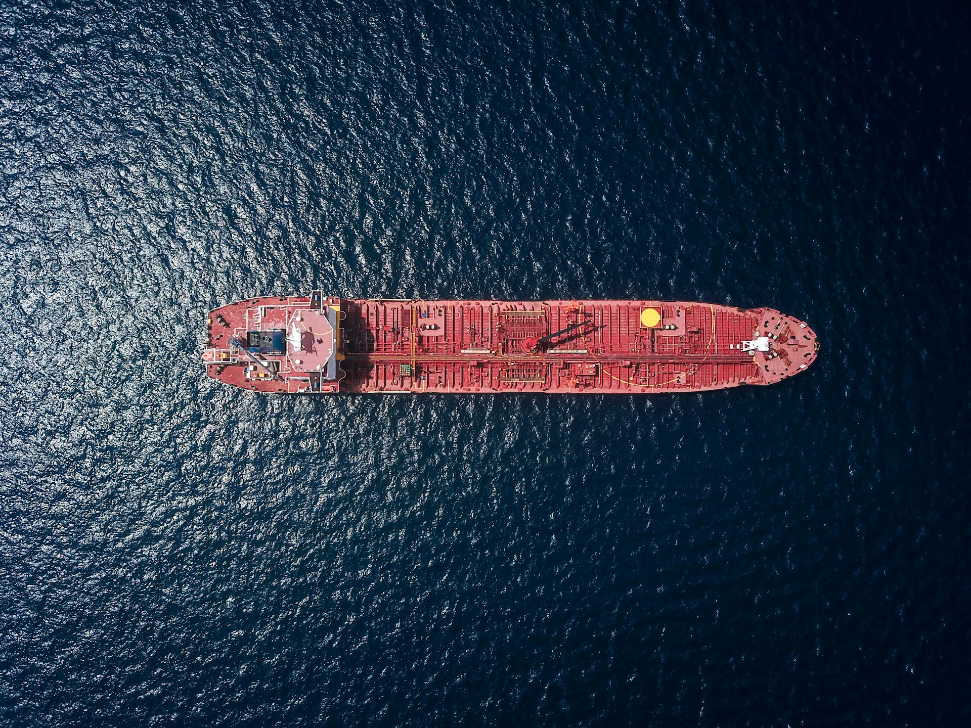 Cargo ship underway at sea